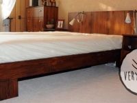 łóżko z płyty laminowanej wraz z zabudową sypialni - very wood